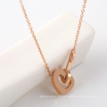 Benutzerdefinierte IP Plating Rose Gold Muttertag Geschenk Edelstahl Herz Halskette